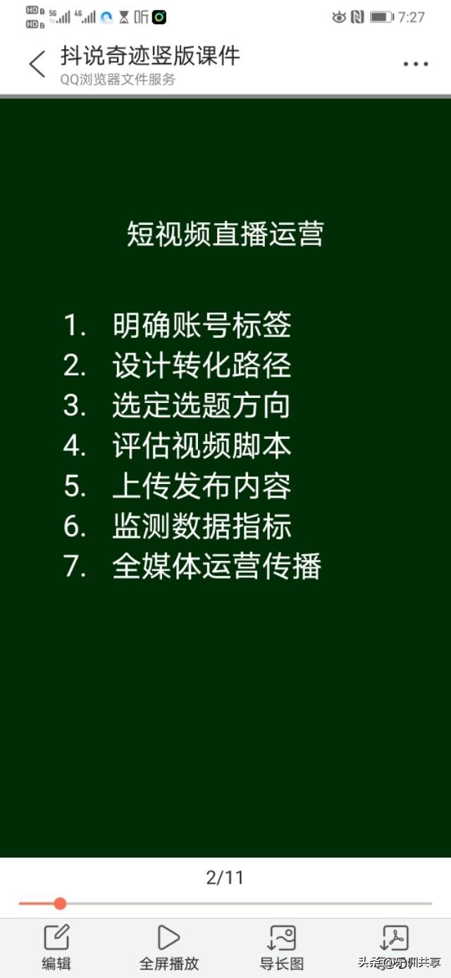 零基础7步玩转短视频运营