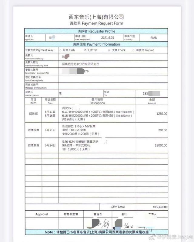 李靓蕾晒出铁证！王力宏私下动作被曝光，附交易付款截图  王力宏 第4张