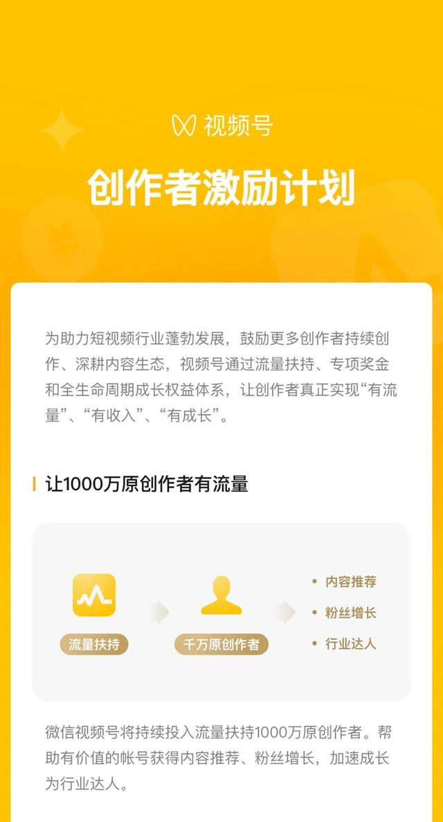 微信宣布视频号推出创作者激励计划，扶持 1000 万原创作者  视频号 第2张